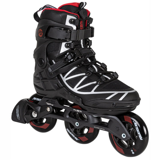 Powerslide Phuzion Argon Road Black 110 fitness inline skates with TRINITY frame and 3x110 mm wheels