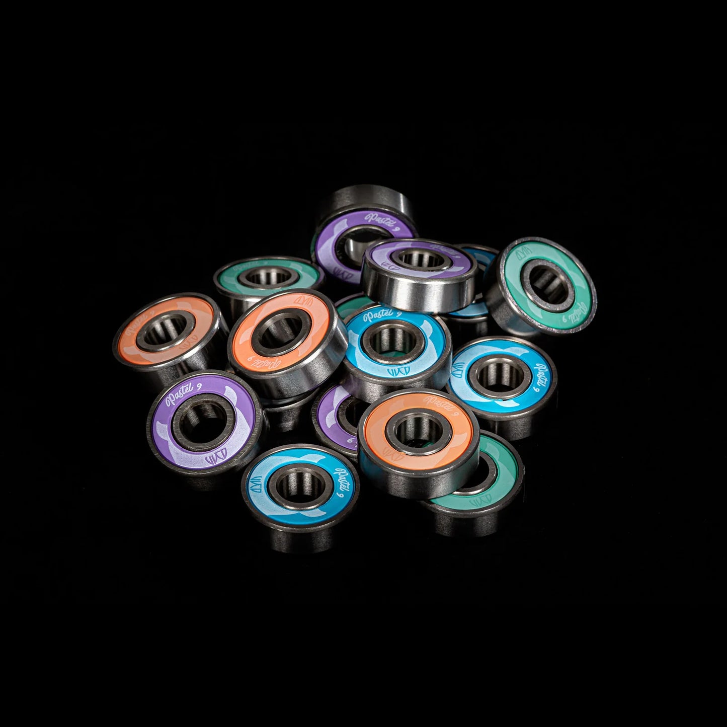 Wicked Pastel 9 ABEC 9 inline skate bearings with chrome-steel construction