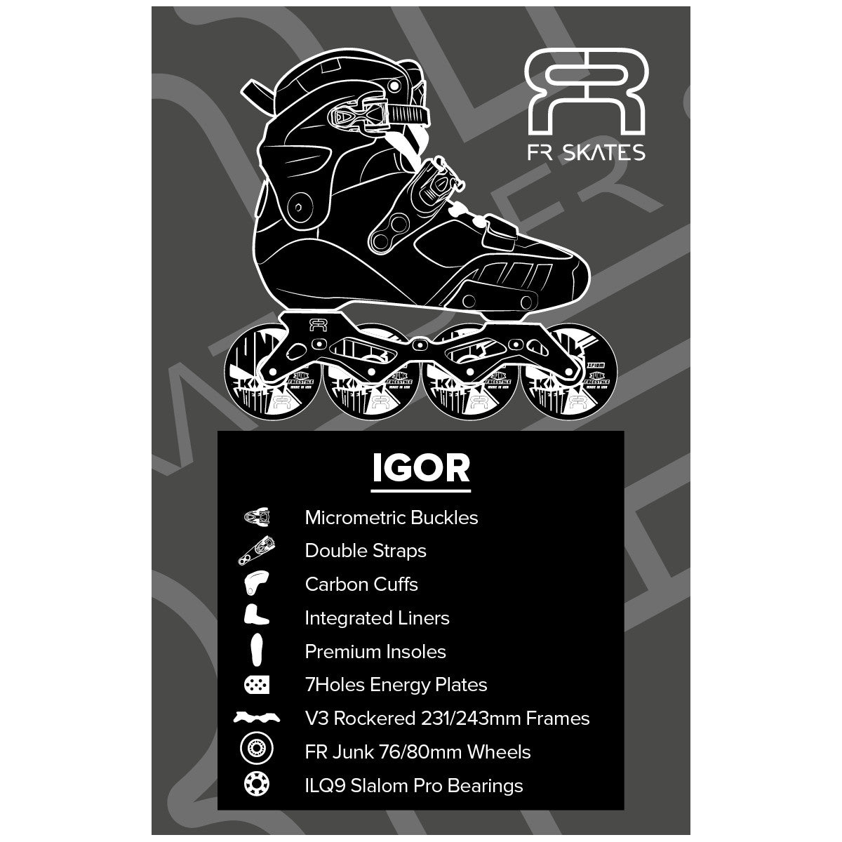 FR Skates - IGOR Black 2025