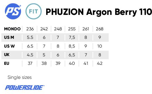 Powerslide Phuzion Argon Berry 110 fitness inline skates with TRINITY X mount and 3x110mm wheels
