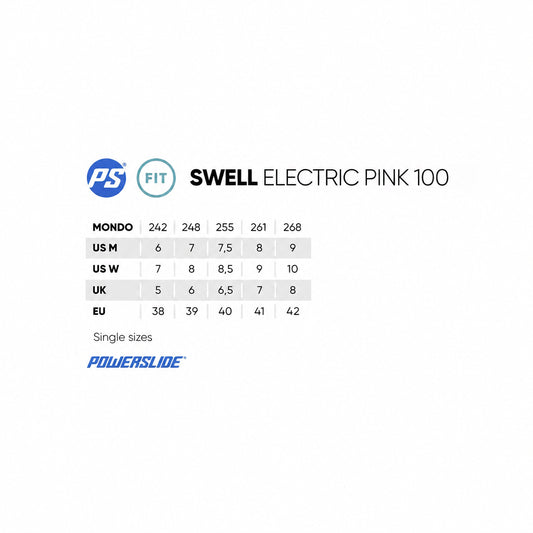 Powerslide SWELL Electric Pink 100 fitness inline skates with TRINITY X mount and 3DAP fit