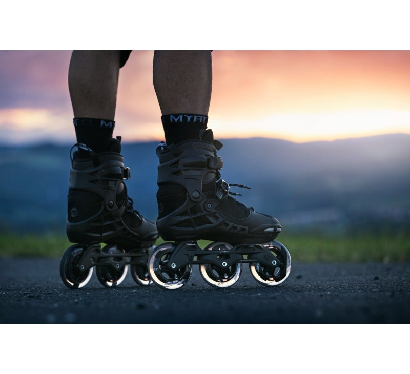 Powerslide Phuzion Argon Black 100 fitness inline skates with TRINITY mounting and 100mm wheels