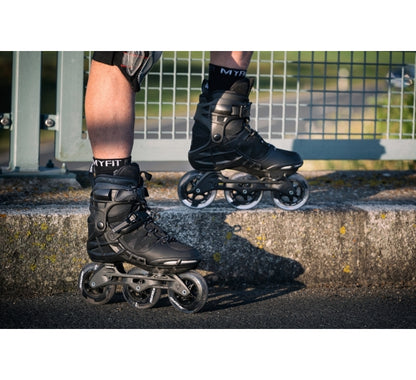 Powerslide Phuzion Argon Black 100 fitness inline skates with TRINITY mounting and 100mm wheels