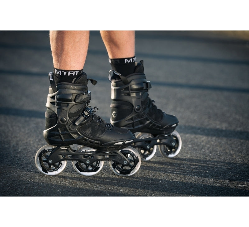 Powerslide Phuzion Argon Black 100 fitness inline skates with TRINITY mounting and 100mm wheels