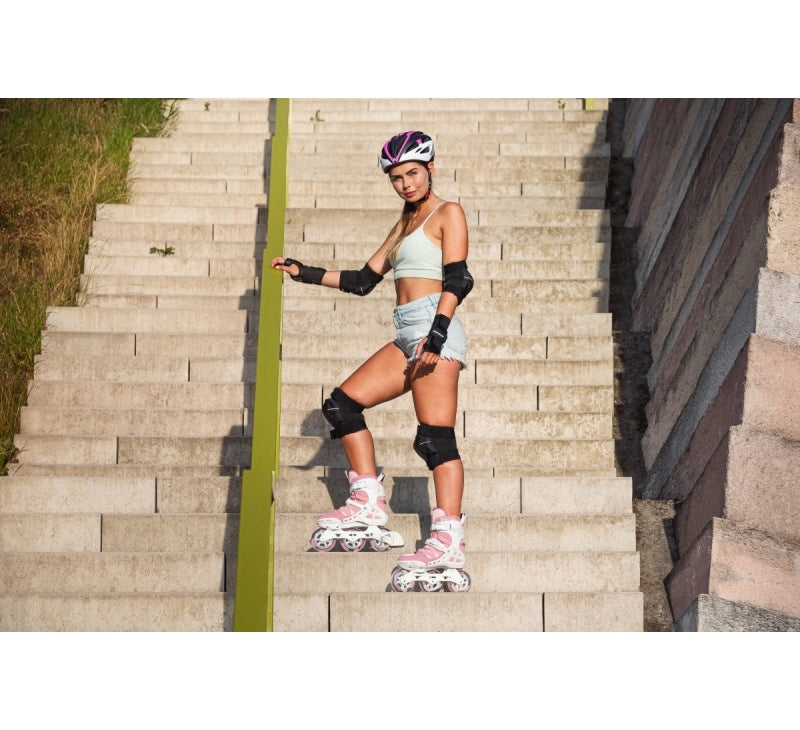 Powerslide Phuzion Argon Rose 100 fitness inline skates with TRINITY 3-point mounting and 100 mm wheels