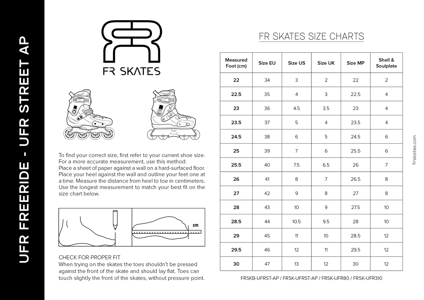 FR Skates - UFR 310 Black