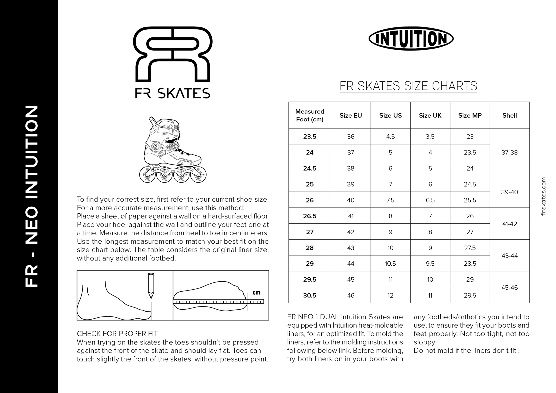 FR Skates NEO 1 Dual 80 Intuition freeride skates with Intuition liner