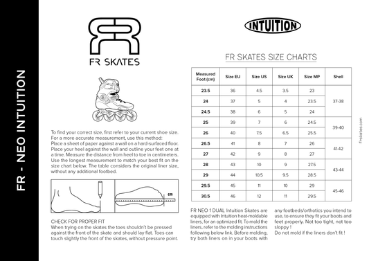 FR Skates NEO 1 Dual 80 Intuition freeride skates with Intuition liner
