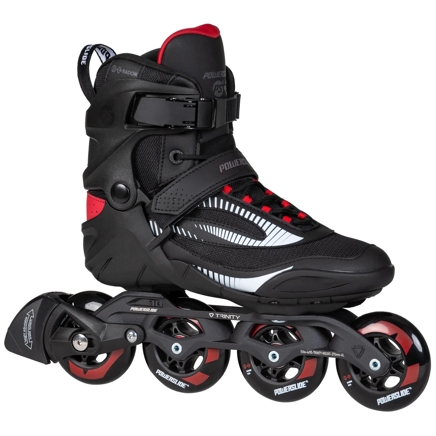 Powerslide Phuzion Radon Charcoal 84 fitness inline skates with TRINITY frame and ABEC 7 bearings