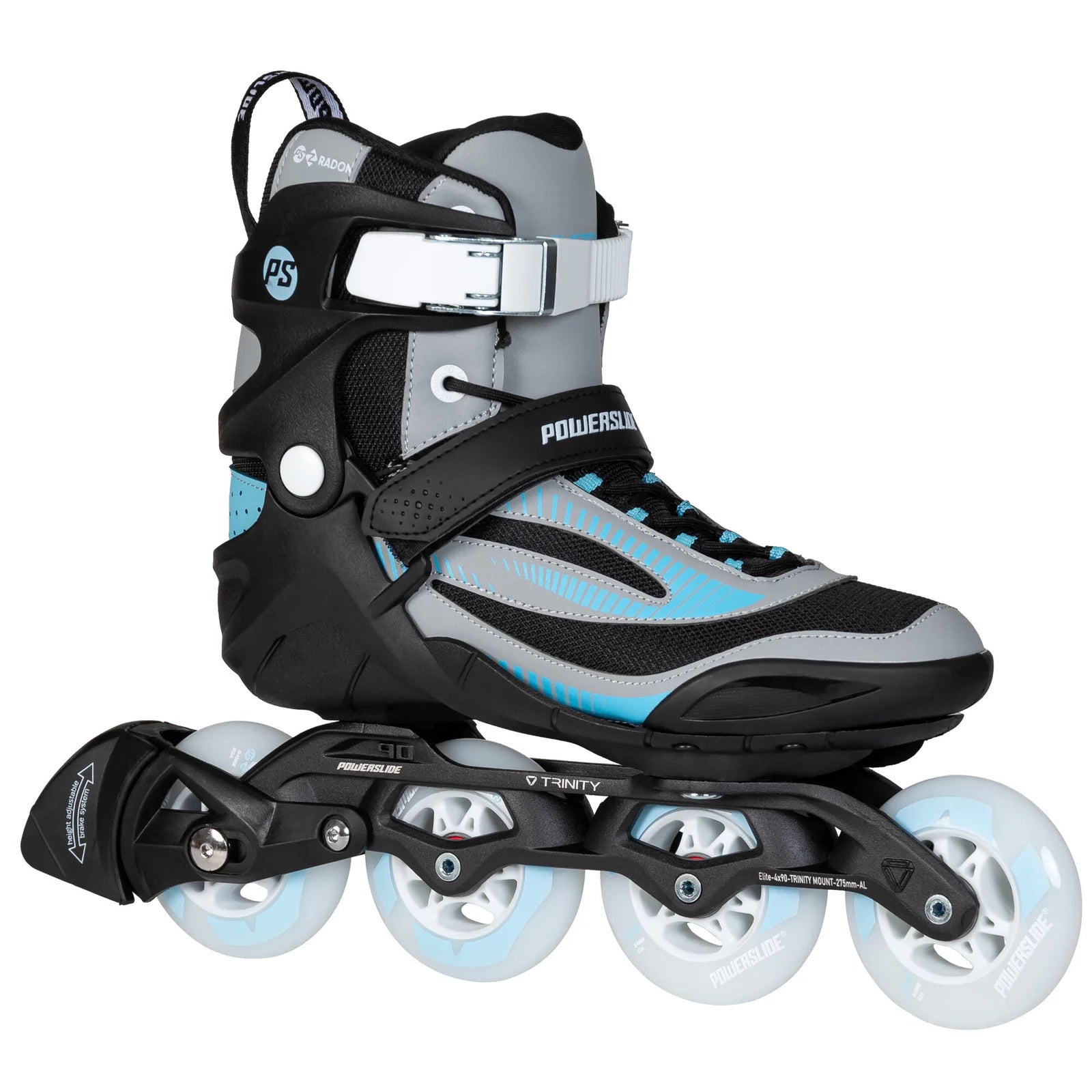 Powerslide Phuzion Radon Slate Grey 84 fitness inline skates with TRINITY mounting and 84mm wheels
