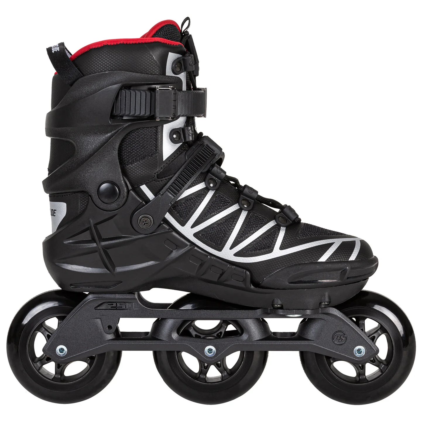 Powerslide Phuzion Argon Road Black 110 fitness inline skates with TRINITY frame and 3x110 mm wheels
