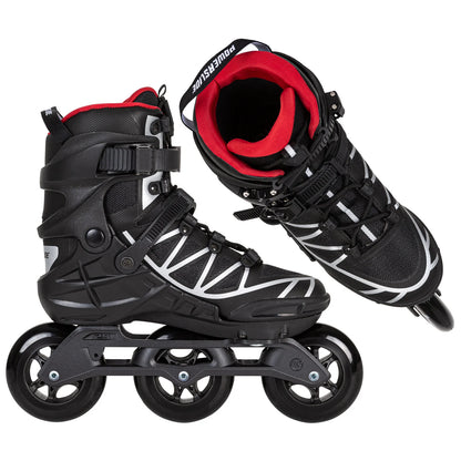 Powerslide Phuzion Argon Road Black 110 fitness inline skates with TRINITY frame and 3x110 mm wheels