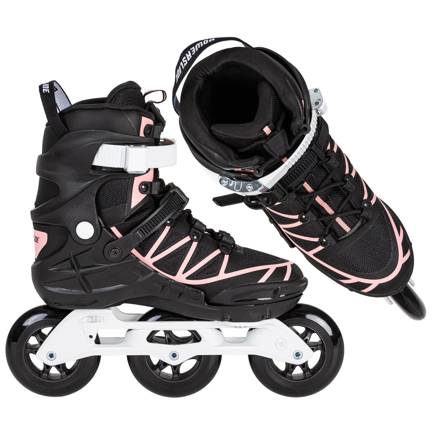 Powerslide Phuzion Argon Coral 100 fitness inline skates with TRINITY mount and 3x100mm wheels