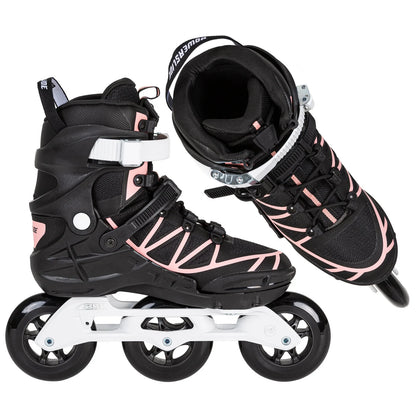 Powerslide Phuzion Argon Coral 100 fitness inline skates with TRINITY mount and 3x100mm wheels