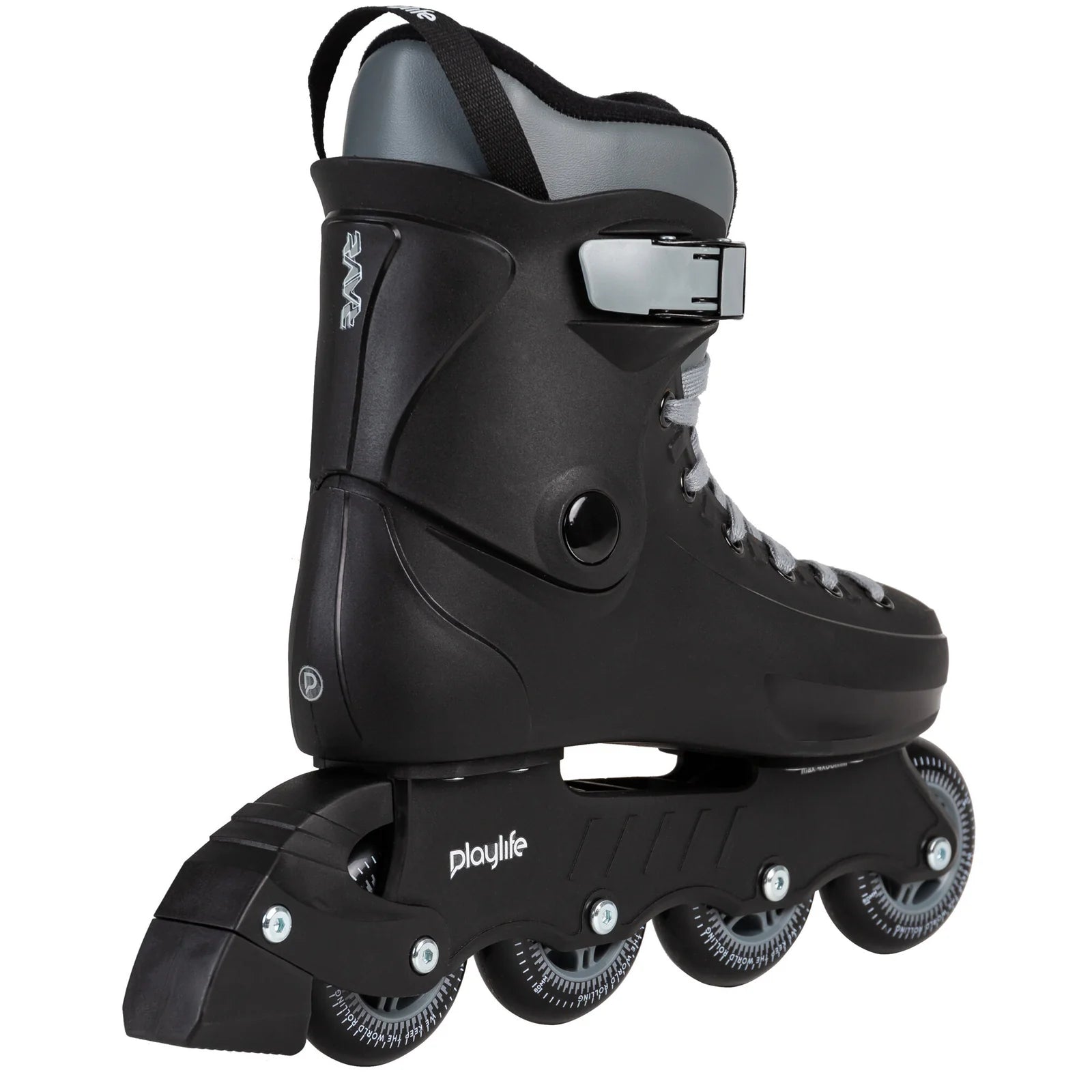 Playlife Rave Black 80 entry-level hardboot inline skates for fitness and city skating