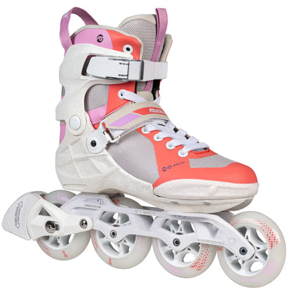 Powerslide Phuzion Argon Peach 90 fitness inline skates with TRINITY X mount and MYFIT Recall liner
