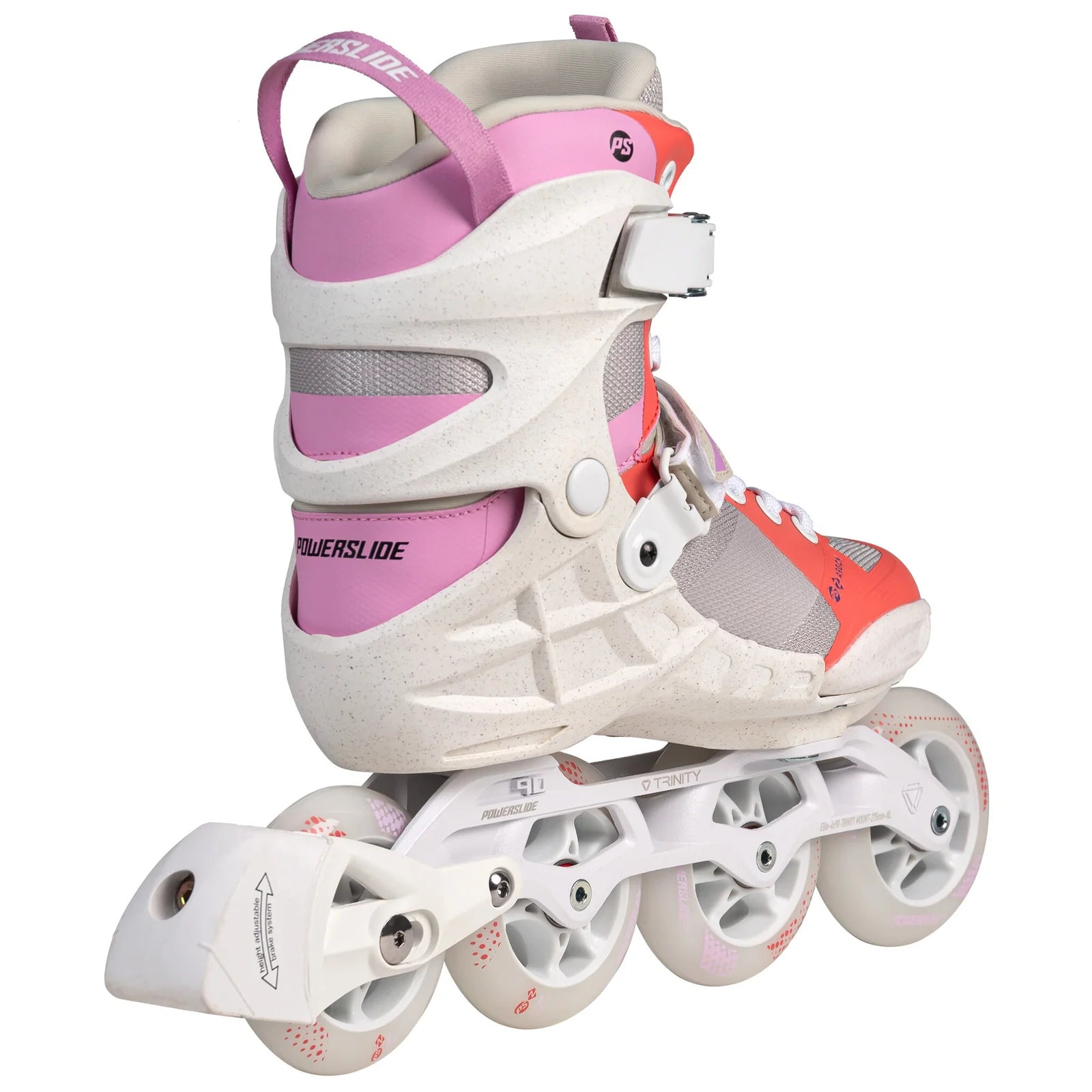 Powerslide Phuzion Argon Peach 90 fitness inline skates with TRINITY X mount and MYFIT Recall liner