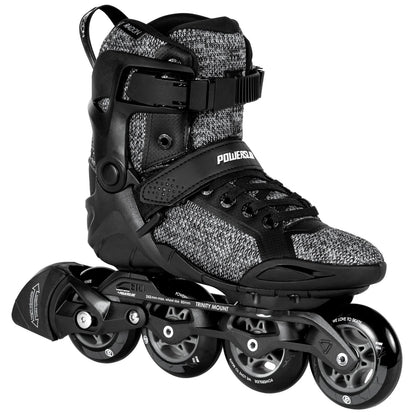 Powerslide Phuzion Radon Black White 80 fitness inline skates with TRINITY mount for urban skating