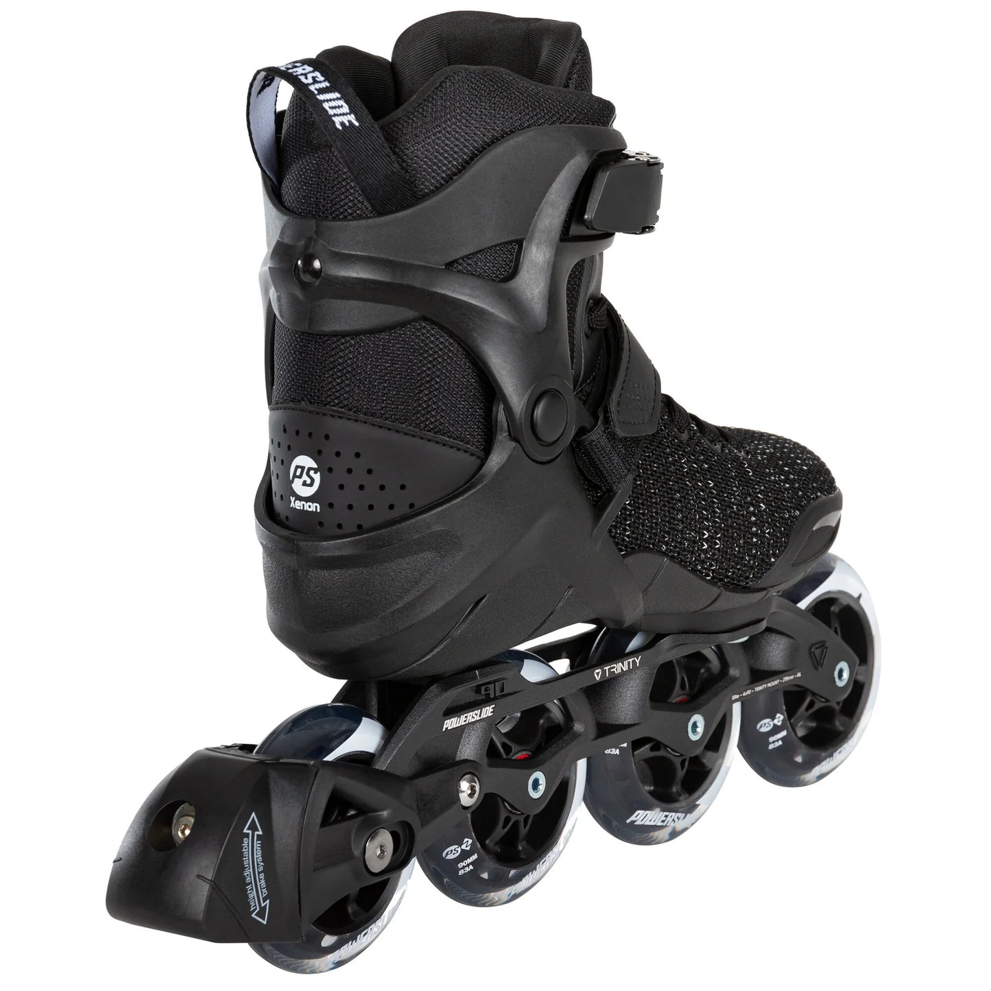 Powerslide Phuzion Xenon Black 90 fitness inline skates with TRINITY mount and 90 mm wheels