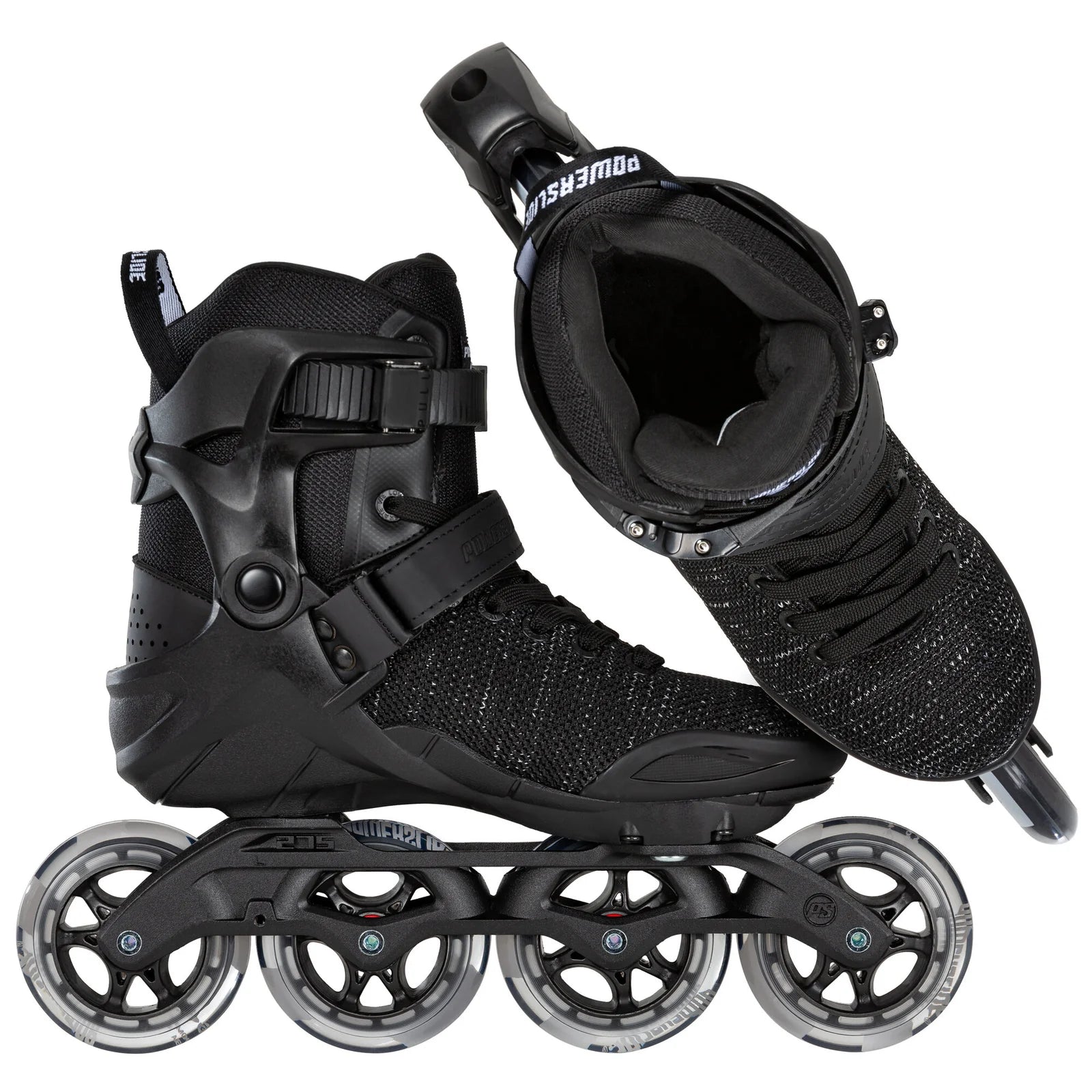 Powerslide Phuzion Xenon Black 90 fitness inline skates with TRINITY mount and 90 mm wheels