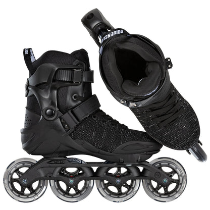 Powerslide Phuzion Xenon Black 90 fitness inline skates with TRINITY mount and 90 mm wheels