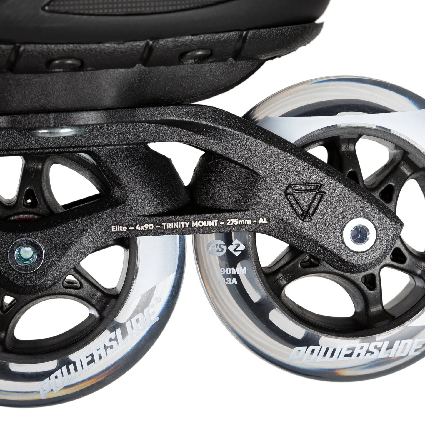 Powerslide Phuzion Xenon Black 90 fitness inline skates with TRINITY mount and 90 mm wheels