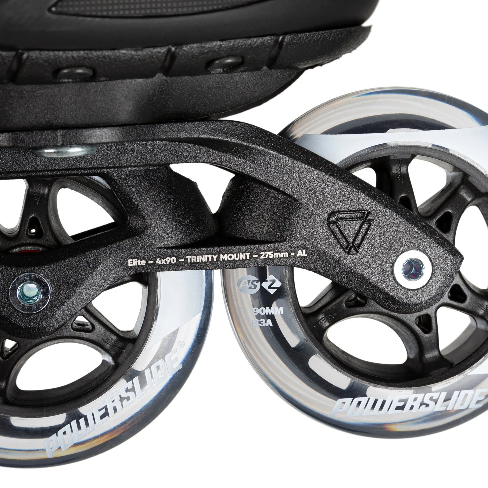 Powerslide Phuzion Xenon Black 90 fitness inline skates with TRINITY mount and 90 mm wheels