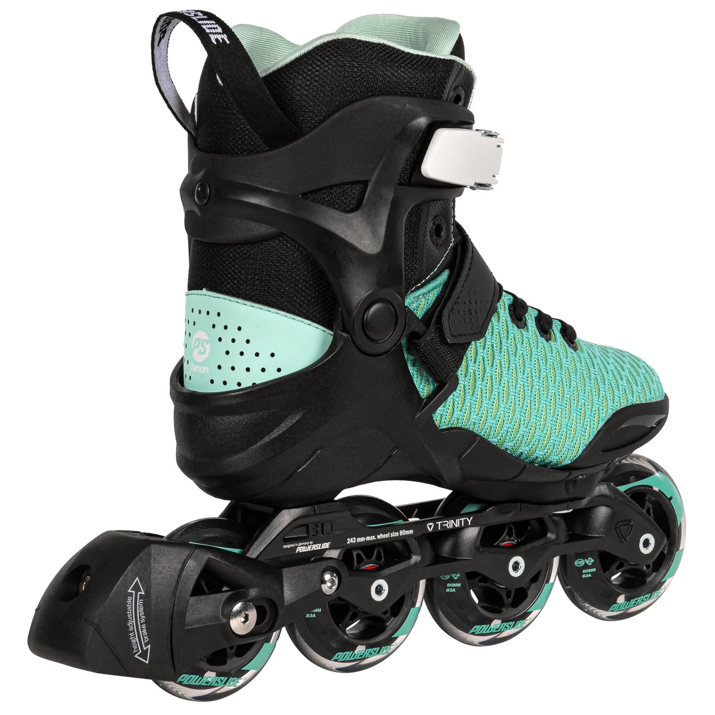 Powerslide Phuzion Xenon Arctic 80 fitness inline skates with TRINITY 3-point mounting