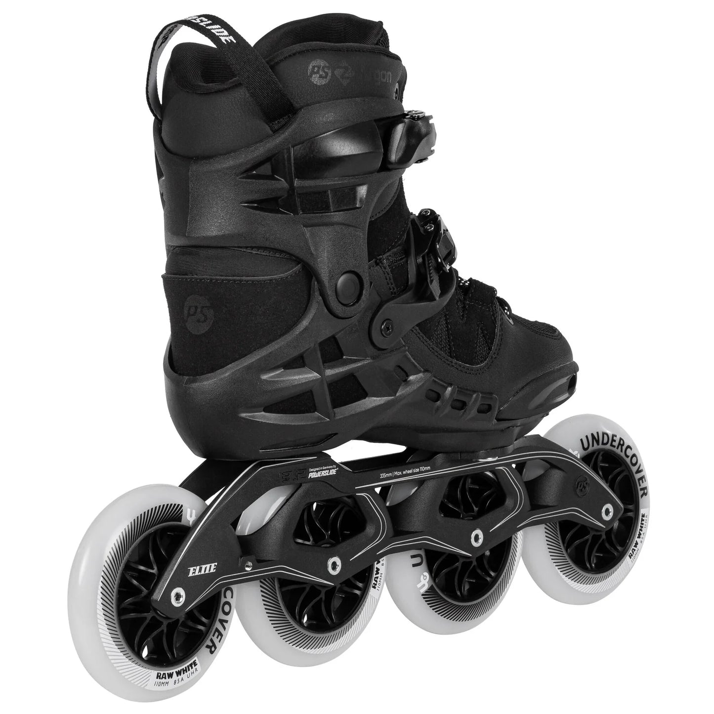 Powerslide Phuzion Argon Road Black 110 fitness inline skates with TRINITY mount and MYFIT liner