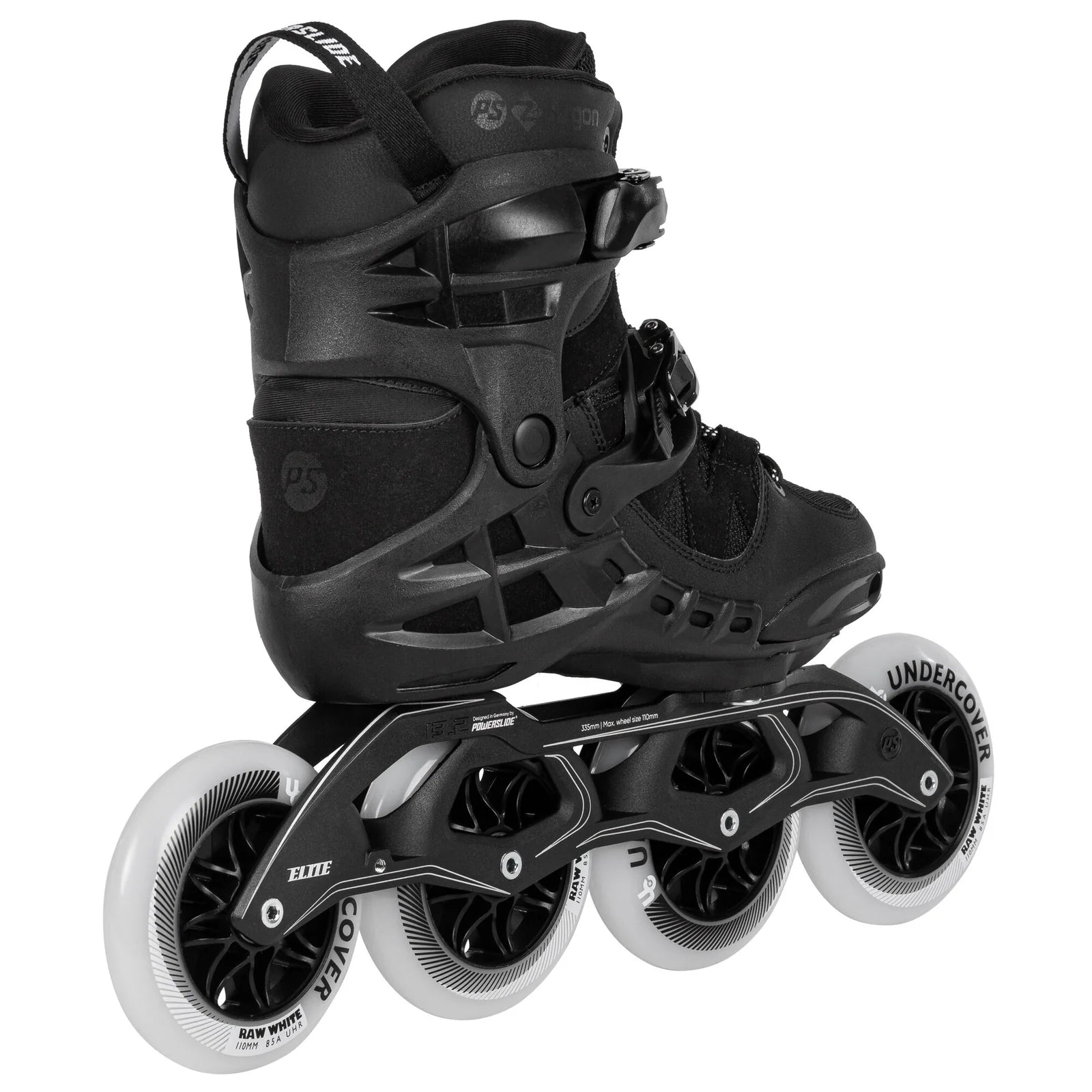 Powerslide Phuzion Argon Road Black 110 fitness inline skates with TRINITY mount and MYFIT liner