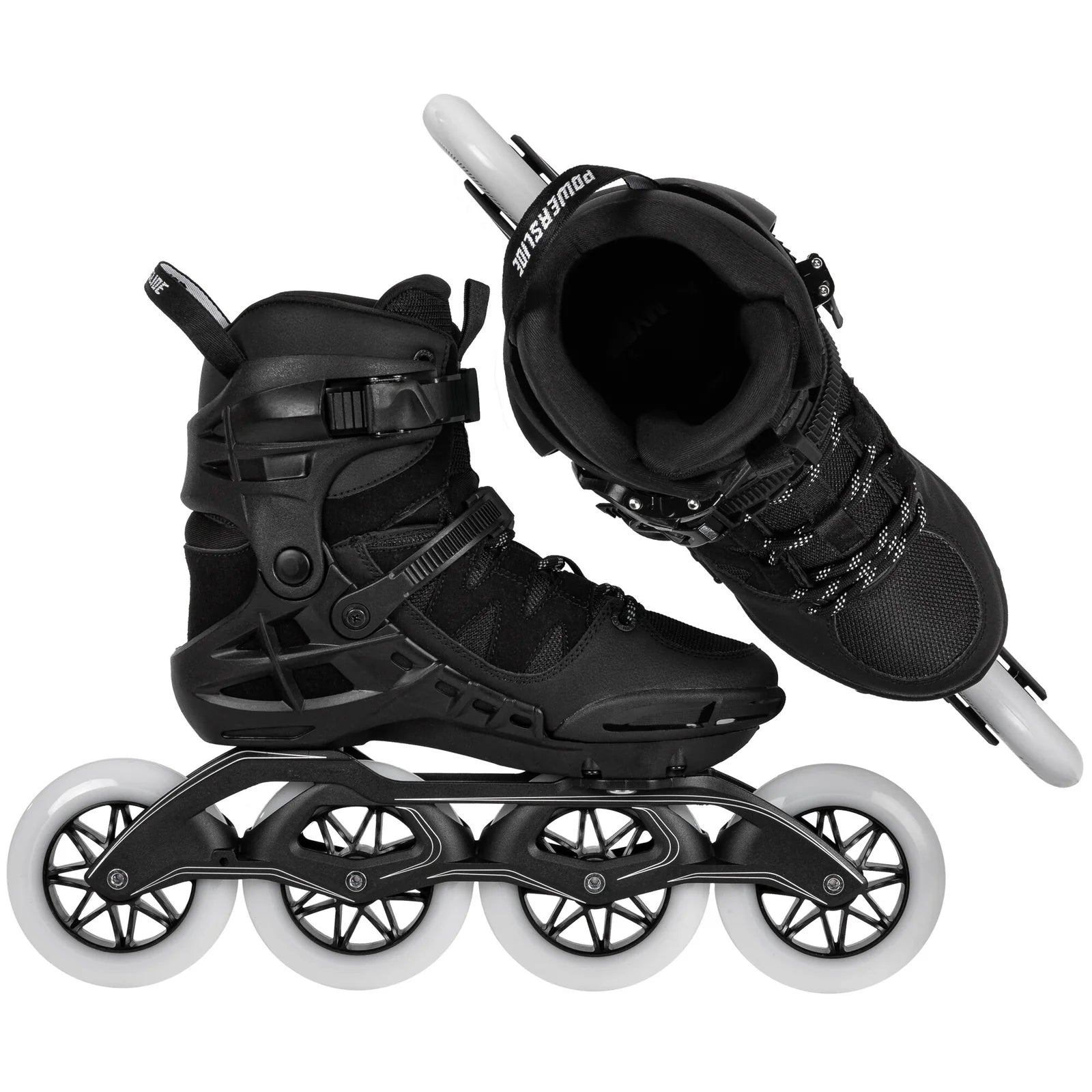 Powerslide Phuzion Argon Road Black 110 fitness inline skates with TRINITY mount and MYFIT liner