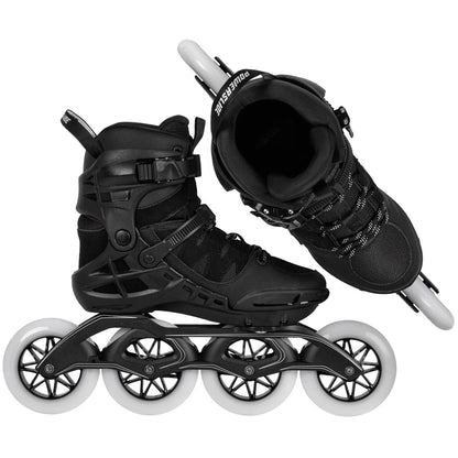 Powerslide Phuzion Argon Road Black 110 fitness inline skates with TRINITY mount and MYFIT liner