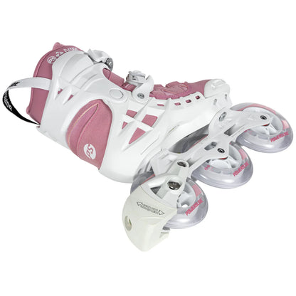 Powerslide Phuzion Argon Rose 100 fitness inline skates with TRINITY 3-point mounting and 100 mm wheels