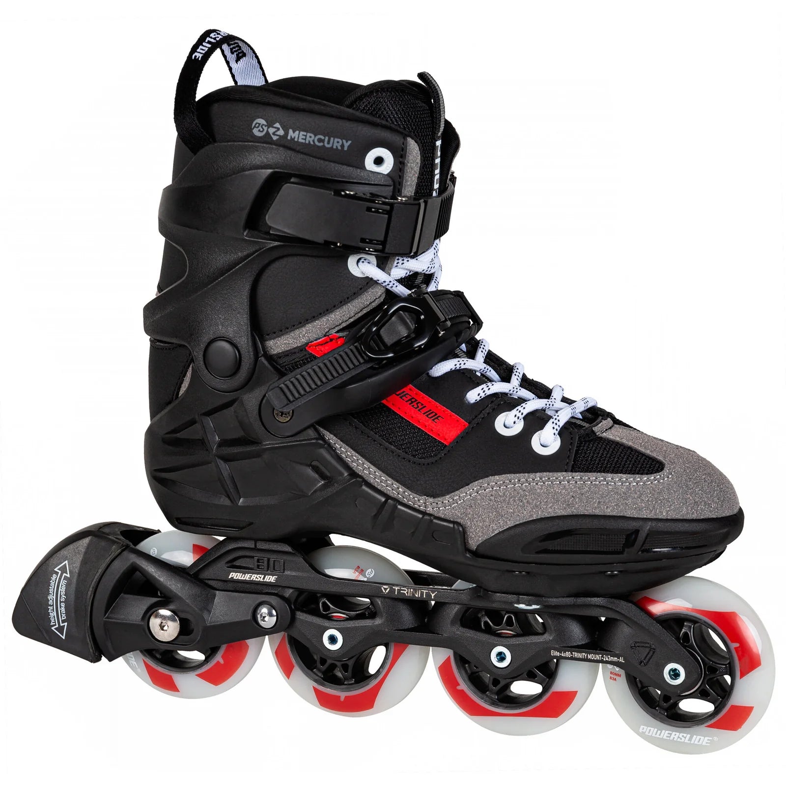 Powerslide Phuzion Mercury 80 fitness inline skates with TRINITY X frame for comfort and performance