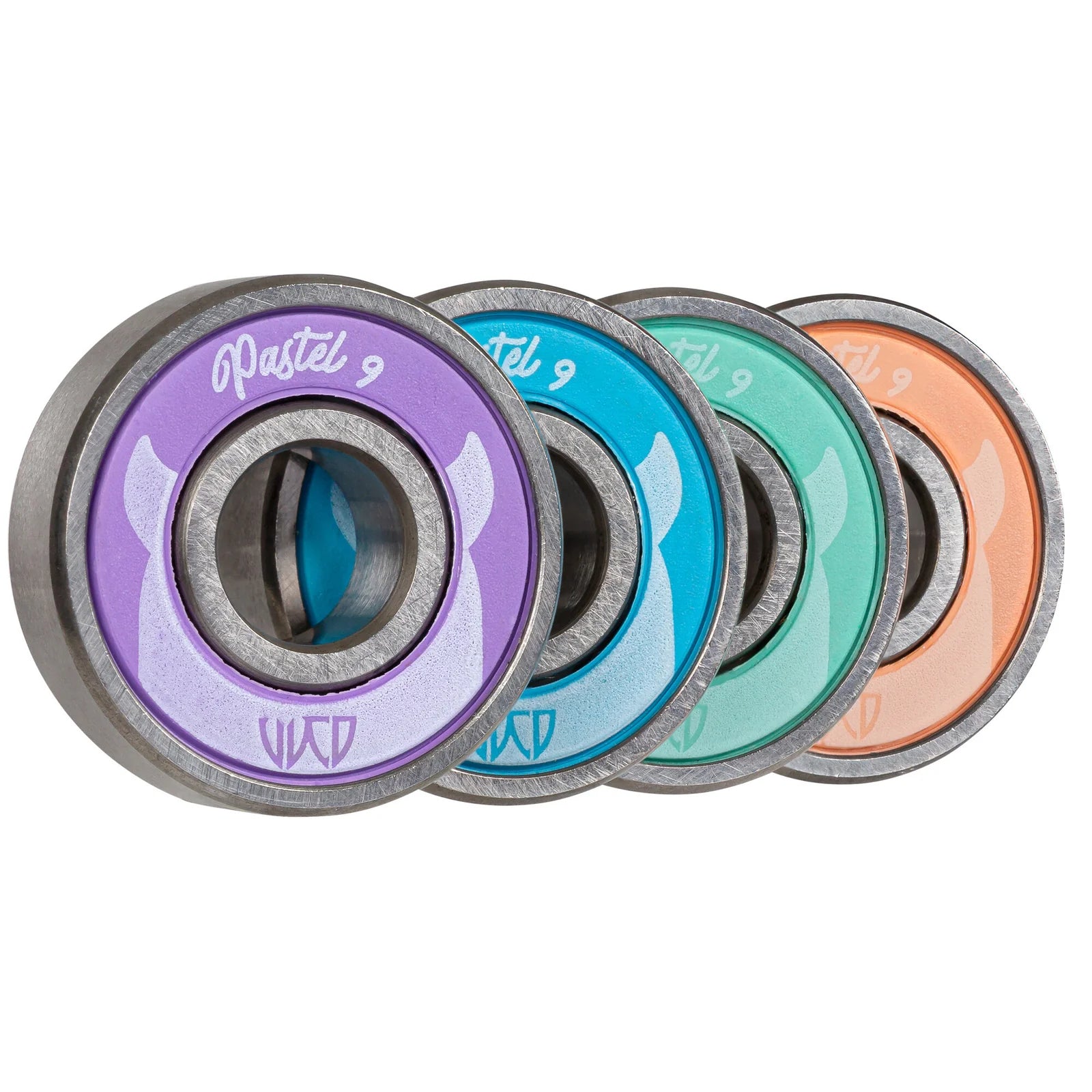 Wicked Pastel 9 ABEC 9 inline skate bearings with chrome-steel construction
