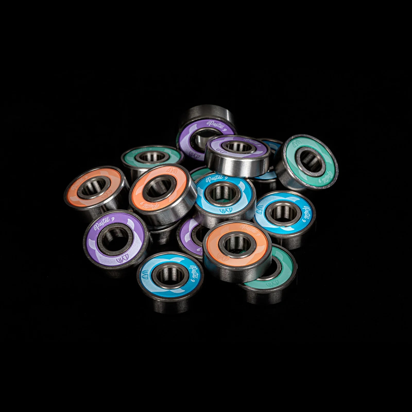 Wicked Pastel 9 ABEC 9 inline skate bearings with chrome-steel construction