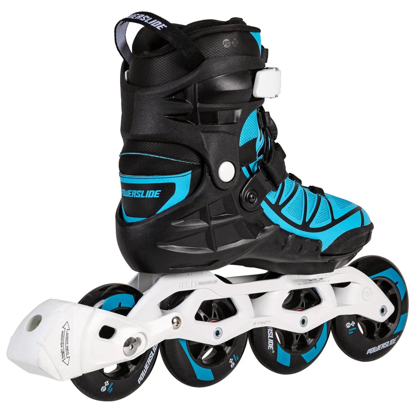 Powerslide Phuzion Argon Bluebird 100 fitness inline skates with TRINITY mounting and 100 mm wheels