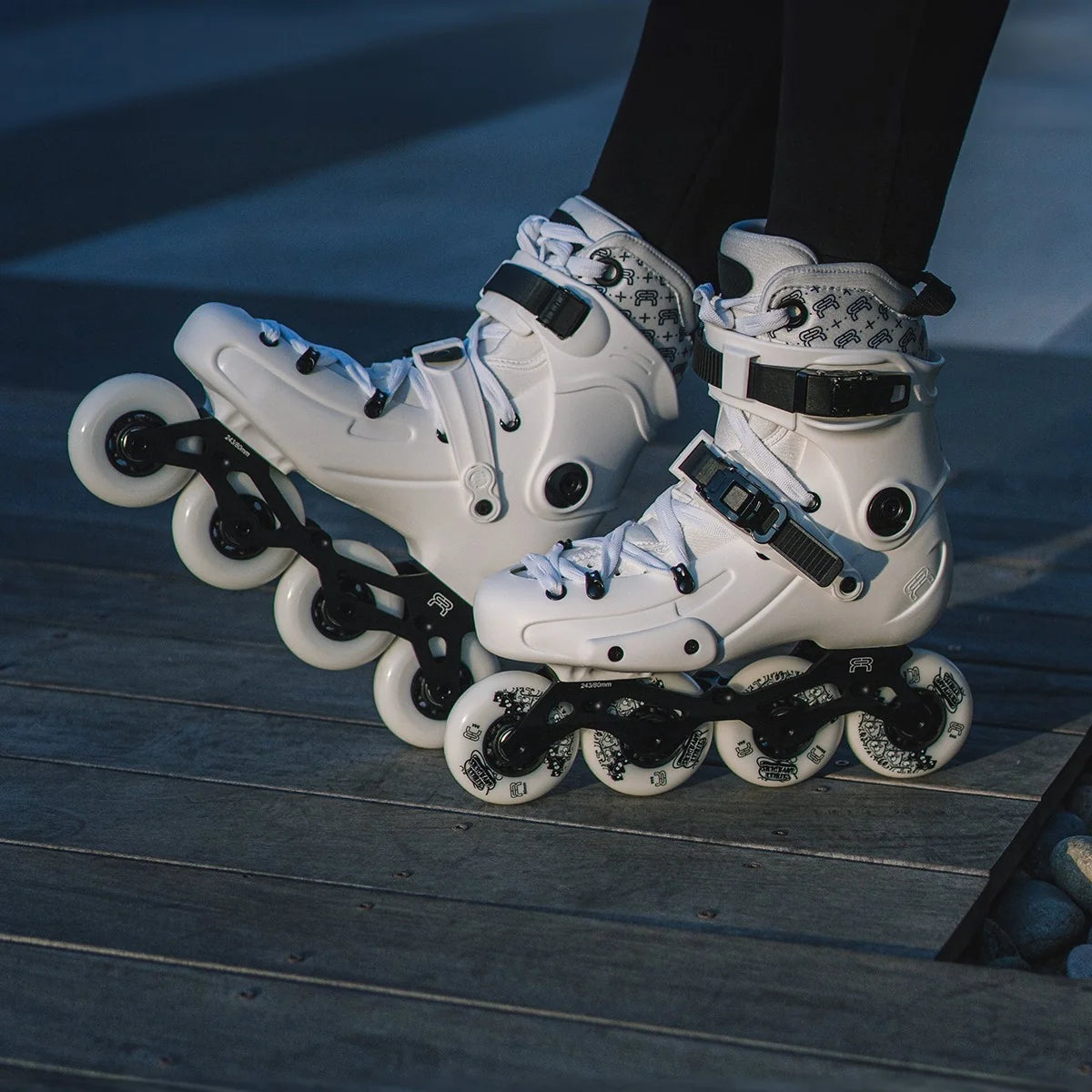 FR Skates FR1 80 Deluxe Intuition White freeride inline skates for advanced skaters