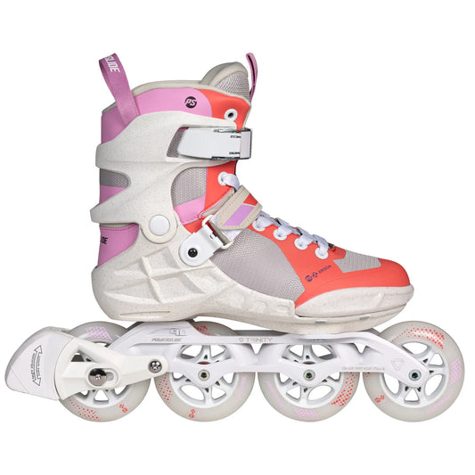 Powerslide Phuzion Argon Peach 90 fitness inline skates with TRINITY X mount and MYFIT Recall liner