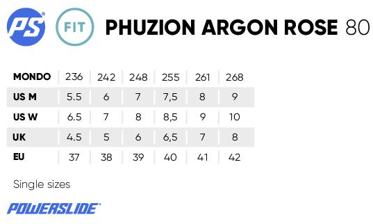 Powerslide Phuzion Argon Rose 80 fitness inline skates with TRINITY X frame and memory liner