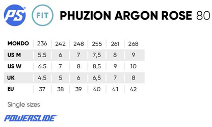 Powerslide Phuzion Argon Rose 80 fitness inline skates with TRINITY X frame and memory liner