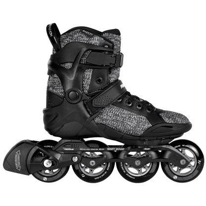 Powerslide Phuzion Radon Black White 80 fitness inline skates with TRINITY mount for urban skating