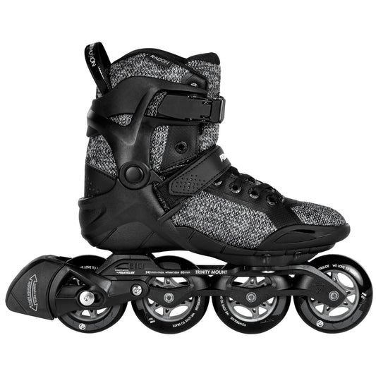 Powerslide Phuzion Radon Black White 80 fitness inline skates with TRINITY mount for urban skating