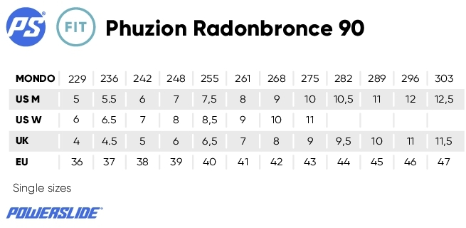Powerslide Phuzion Radon Bronze 90 fitness inline skates with TRINITY X system for smooth, daily skating