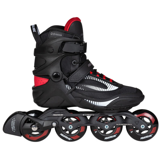 Powerslide Phuzion Radon Charcoal 84 fitness inline skates with TRINITY frame and ABEC 7 bearings