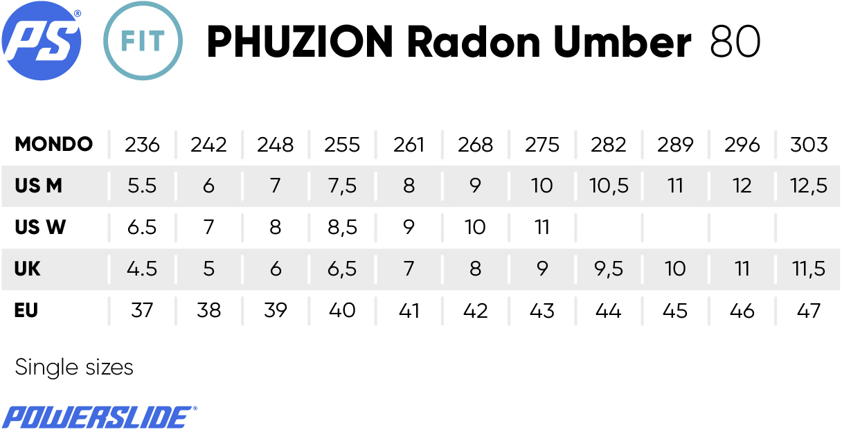 Powerslide Phuzion Radon Umber 80 fitness inline skates for comfort and workout performance