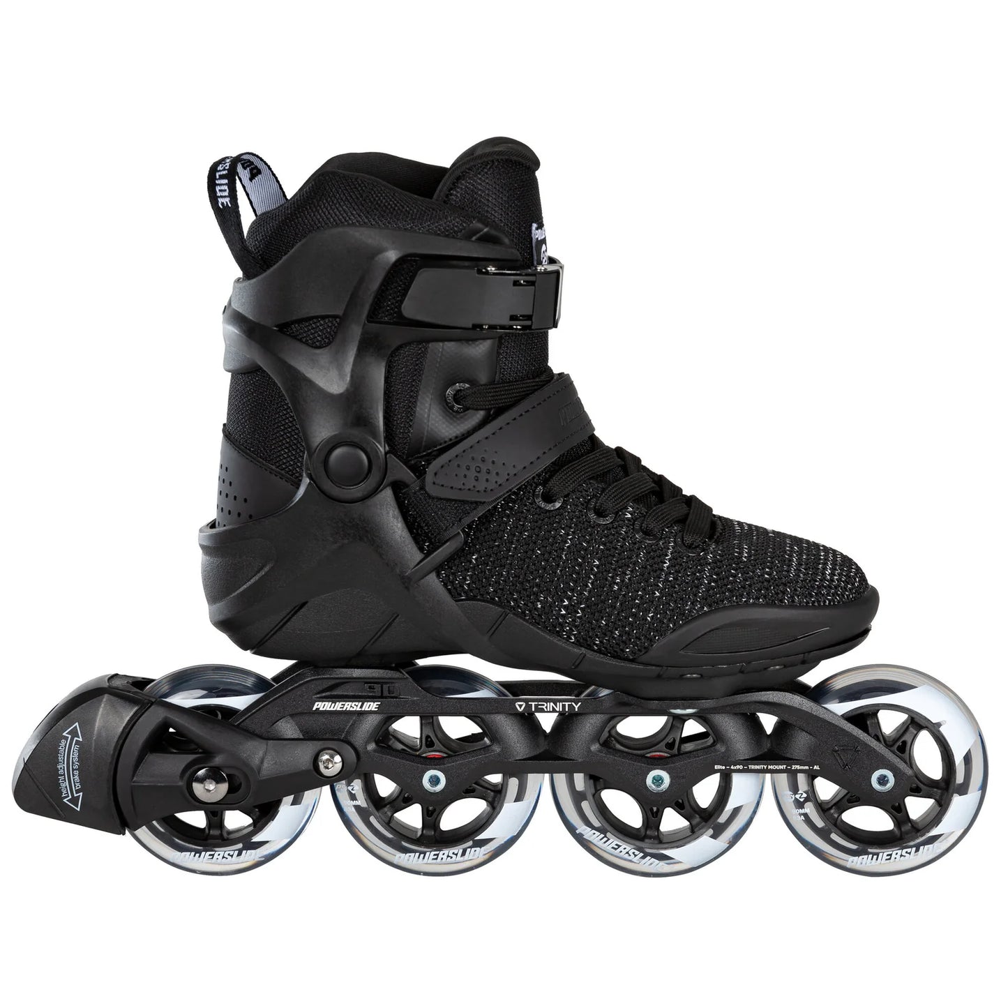Powerslide Phuzion Xenon Black 90 fitness inline skates with TRINITY mount and 90 mm wheels