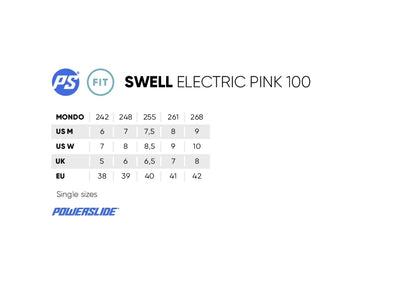 Powerslide SWELL Electric Pink 100 fitness inline skates with TRINITY X mount and 3DAP fit